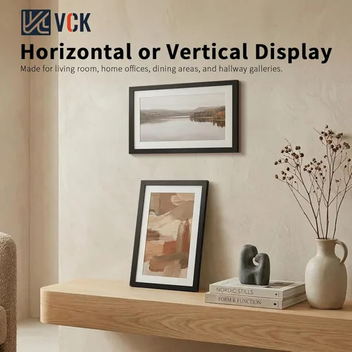 Vista 88 de VCK Portarretratos de madera negra de 5 x 7 pulgadas, para colgar en la pared, galería o mesa, 1 paquete