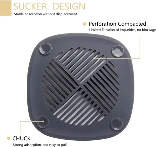 Vista 8 de Cubierta de drenaje de ducha resistente de silicona de 5.5 pulgadas, accesorios de baño, tapón de drenaje, tapón de drenaje para cocina, bañera