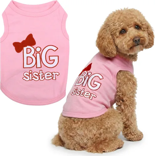 Vista 49 de Playera parisina para perros con palabras bordadas "I Love My Mommy" - 100% algodón, camiseta rosa para perros - Chaleco sin mangas para mascotas