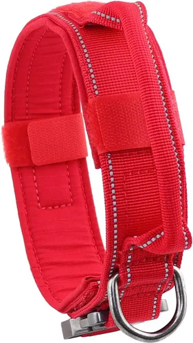 Vista 12 de Collar táctico para perro con hebilla de metal resistente y asa de control para entrenamiento de perros medianos y grandes (azul brillante, mediano)