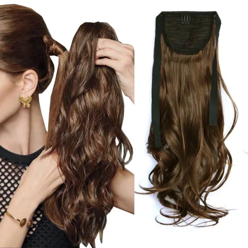 Vista 21 de iLUU Extensiones de cabello sintético de 20 pulgadas, 3.17 oz, ondulado, rizado, resistente al calor, fibra sintética para mujer