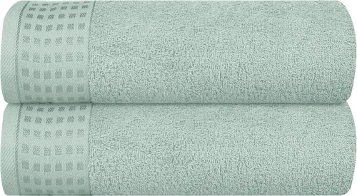 Vista 90 de GLAMBURG Juego de 2 toallas de baño de gran tamaño 100% algodón de 28 x 55 pulgadas, ultra suaves, altamente absorbentes, compactas, de secado