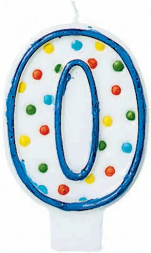 Vela de cera multicolor moldeada plana de lunares #0, 3 pulgadas (1 unidad), ideal para decoración de pasteles de cumpleaños y celebraciones