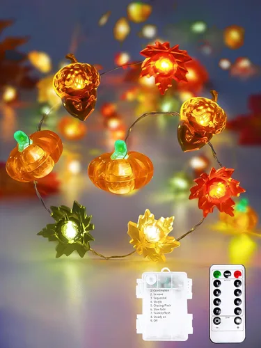 Vista 31 de Guirnalda de luces de Navidad, 10 pies, 30 LED, árbol de Navidad, Papá Noel, copo de nieve, luces de hadas, funciona con pilas, con control remoto
