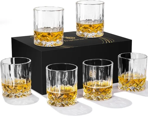 Vista 8 de Vasos de whisky – Juego de 24 vasos elegantes y transparentes para whisky, escocés y bourbon – Cristalería de bar