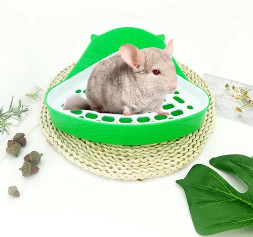 Vista 7 de kathson Triángulo entrenador para ir al baño, conejito de indias, caja de plástico para mascotas, bandeja para conejo, chinchilla, hámster, hurón