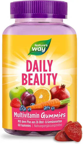 Vista 9 de Nature's Way ¡Alive! Gomitas prémium para cabello, piel y uñas, fórmula de belleza*, con colágeno, biotina, vitaminas C y E, sabor a fresa, 60