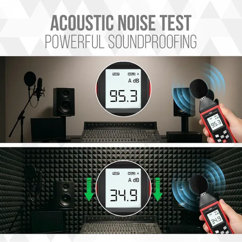 Vista 5 de Arrowzoom 12 paneles de espuma acústica, 10 x 10 x 4 pulgadas, panel piramidal negro de alta densidad, con cancelación de ruido, tratamiento