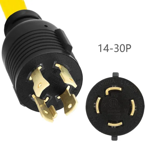 Vista 4 de Cable adaptador Nema L14-30P a 14-50R, generador de 30 amperios macho a cable adaptador hembra de 50 amperios, adaptador de generador a secadora