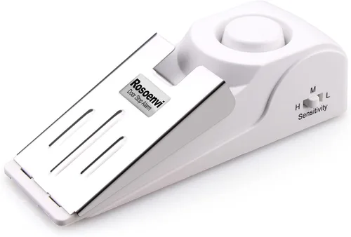 Vista 14 de Paquete de 1 alarma de tope de puerta, tope de puerta con alarma de seguridad de 120 DB, sirena de tope de puerta de cuña de piso, dispositivos