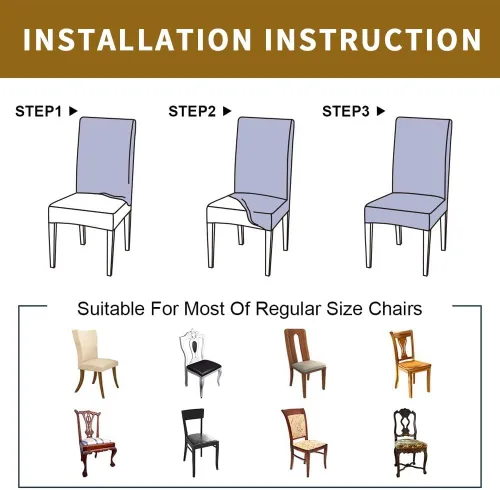 Vista 8 de Savannan - Juego de 4 fundas para sillas de árbol de Navidad, bolas de copos de nieve de color rojo invierno, fundas elásticas para sillas Parsons