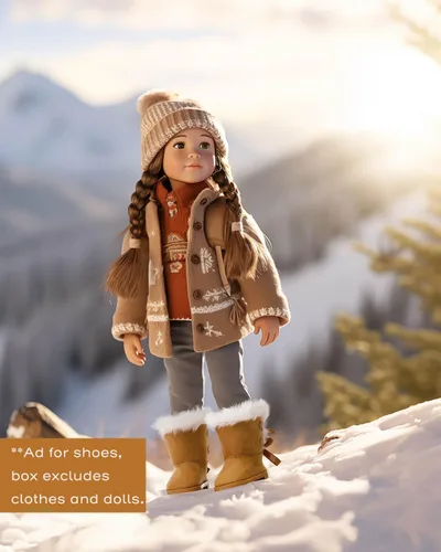 Vista 2 de Zapatos de muñeca de 18 pulgadas - 7 pares con caja de regalo