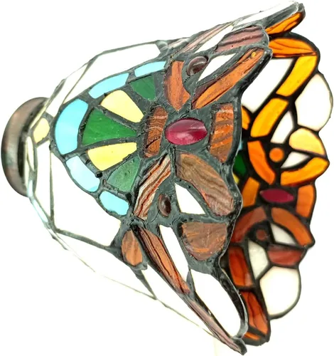 Vista 8 de Pantalla de lámpara estilo Tiffany solamente, lámpara de araña y pantalla de repuesto para lámpara de pared, NAD06001, estilo barroco, chimenea