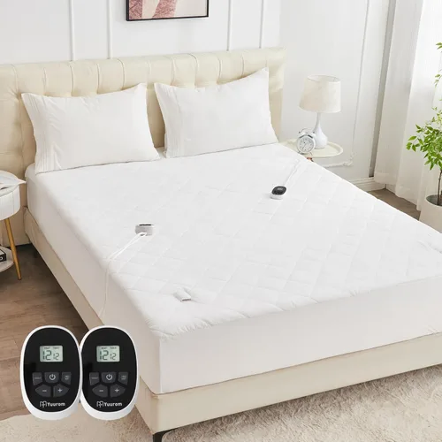Vista 12 de Almohadilla de Colchón Calefactora Mini Twin de 31"×55", Calentador de Cama con Funciones de Memoria y Precalentamiento, Almohadilla de Colchón