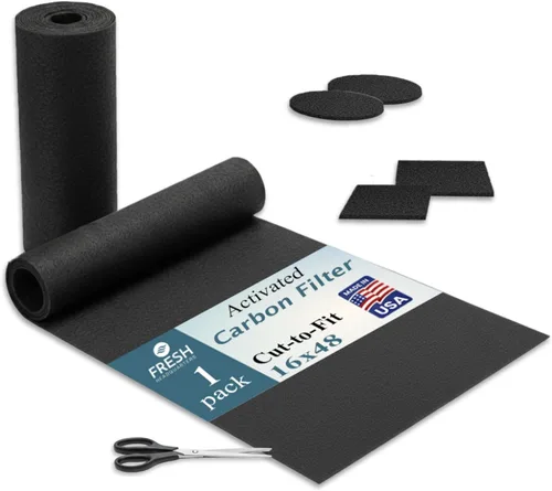 Almohadilla de Filtro de Carbón Activado - Cortada a Medida para Filtros de Ventilación de Aire para Hogar, Aire Acondicionado, Estufa, Campana de