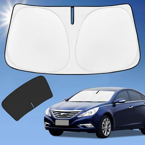 Vista 89 de Parasol de 2025 capas para parabrisas, ajuste personalizado, tela 240T, parasol retráctil que bloquea los rayos ultravioletas, accesorios
