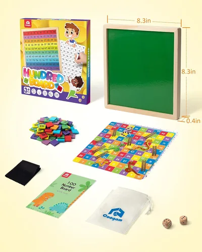 Vista 7 de Coogam Tablero de madera de matemáticas de 1 a 100 números, juguetes educativos de aprendizaje, colorido juego de mesa Montessori para preescolar 3