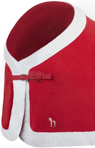 Vista 5 de HORZE Santa Christmas - Manta de forro polar con piel sintética, color rojo, 72 pulgadas