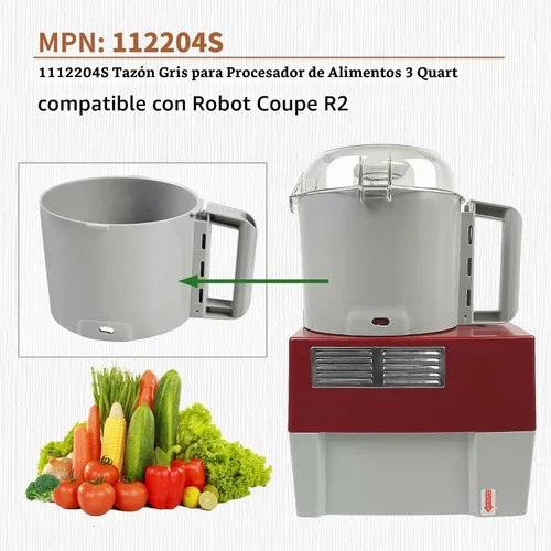 Vista 2 de 112204S - Procesador de alimentos gris cuenco de 3 cuartos de galón