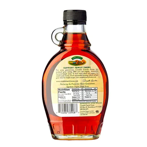 Vista 2 de Coombs Family Farms 100% puro jarabe de arce orgánico, grado A ámbar rico, 8 fl oz