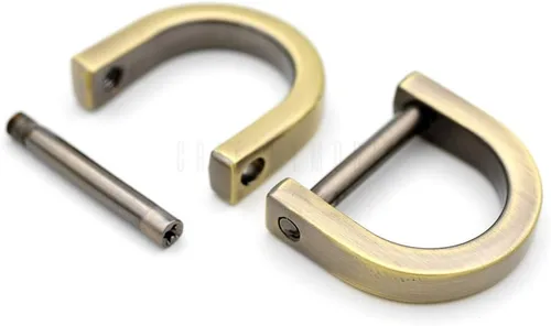 Vista 4 de CRAFTMEMORE Anillos en D de 5/8 pulgadas (ancho interior) con tornillo de cierre, grillete, soporte para llaves, herradura en forma de U, anillo