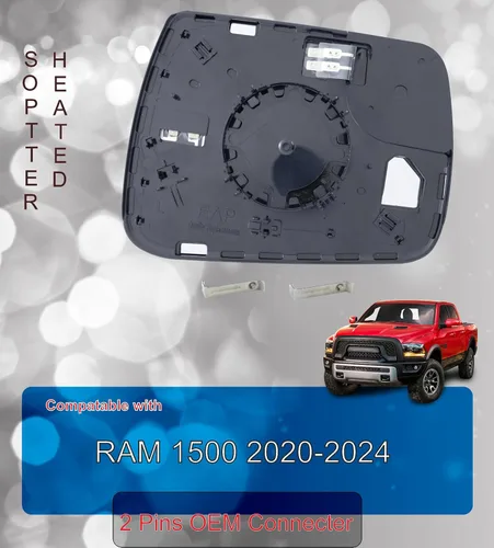 Vista 7 de EAP Espejo lateral del conductor compatible con Dodge RAM 1500 2019-2025, calentado sin atenuación automática 68402037AA 68402093AA