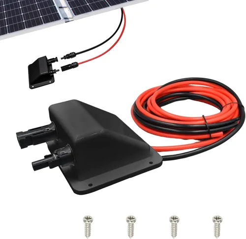 Vista 10 de Prensaestopas de entrada de cable solar, cable de extensión solar suave 10AWG de 0.33 pies y conector, resistente a los rayos UV, carcasa de doble