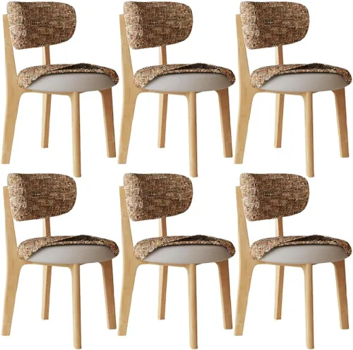 Vista 11 de YVYKFZD Solid Wood Dining Chairs, Armless Dining Room Chair Set, Upholstered Kitchen Chairs, Living Room Chair with Removable Fabric Seat Cushion