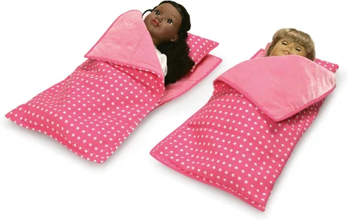 Vista 10 de Badger Basket Muñeca De Juguete Doble Trolley Carrier Estuche De Viaje Con Dos Sacos De Dormir Y Almohadas Para Muñecas De 18 Pulgadas