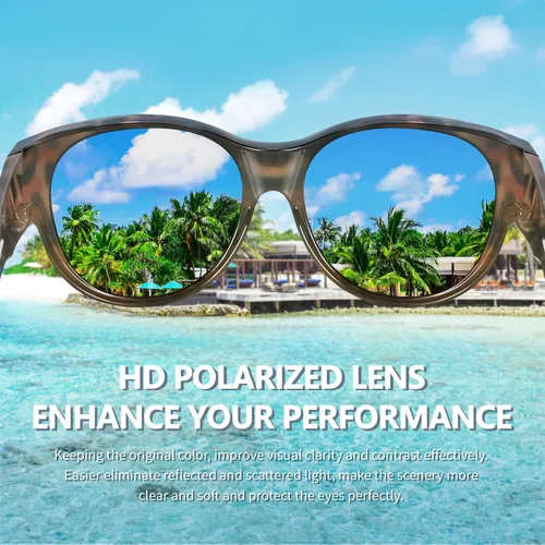 Vista 6 de URUMQI Gafas de sol que se ajustan sobre las gafas para mujer, gafas de sol redondas de moda ojo de gato polarizadas con protección UV400, montura