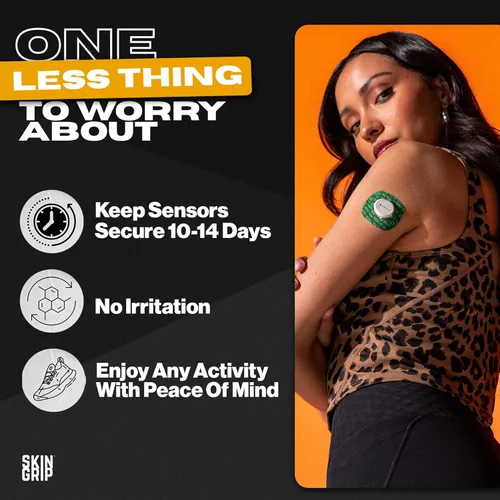 Vista 4 de Skin Grip Parches adhesivos para Dexcom G7 y Stelo CGM con recorte, cubierta impermeable y resistente al sudor para sensor continuo de monitor