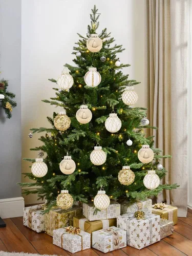 Vista 5 de 25 adornos de bolas de Navidad, mini decoraciones de bolas de Navidad, bola colgante para árbol de Navidad, adornos de Navidad inastillables