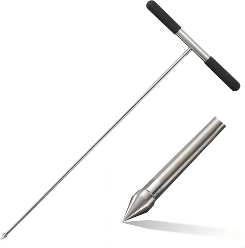 Varilla de sonda de suelo, herramienta localizadora de tanque séptico de 33 a 48 pulgadas, varilla de sonda de acero inoxidable, varilla de sonda de