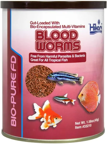 Vista 6 de Hikari Bio-Pure - Gusanos de sangre liofilizados para mascotas, 0.42 onzas