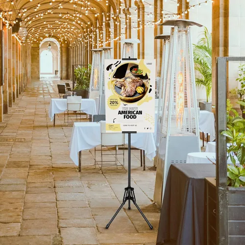 Vista 3 de GSOW Soporte para póster para exhibición, trípode ajustable de 80 pulgadas, soporte retráctil para tablero de póster, soporte de pancarta de doble