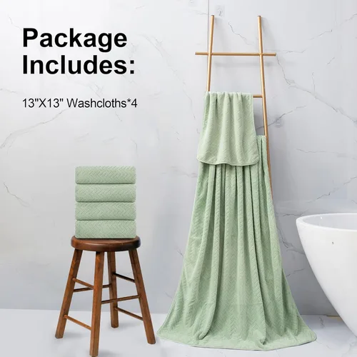 Vista 5 de Juego de 4 toallas de baño suaves de microfibra ultra suave, toallas de baño altamente absorbentes, toallas de ducha de secado rápido para baño