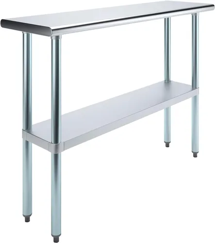 Vista 40 de Mesa de trabajo de acero inoxidable, mesa de metal