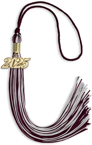 Vista 204 de Endea Graduation - Borla de doble color mixto con fecha dorada (negro/dorado antiguo, 2021)