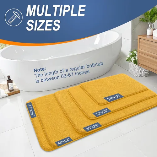 Vista 5 de OLANLY Tapete de baño grueso de espuma viscoelástica de 30 x 20 pulgadas, extra suave, absorbente, de secado rápido, antideslizante, lavable a