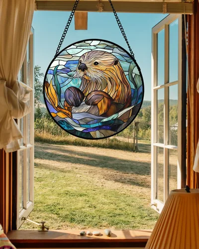 Vista 25 de Atrapasoles de Vidrio Manchado para Colgar en Ventanas, Elefante Colorido para Capturar el Sol para Puerta, Decoración del Hogar, Atrapasoles