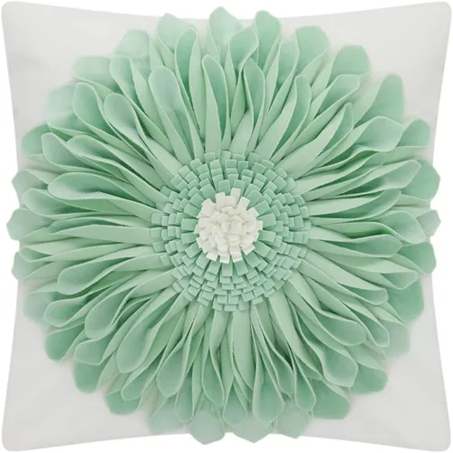 Vista 18 de OiseauVoler Fundas de almohada hechas a mano de 18 x 18 pulgadas, fundas de cojín de girasol 3D azules, fundas de almohada decorativas para sofá