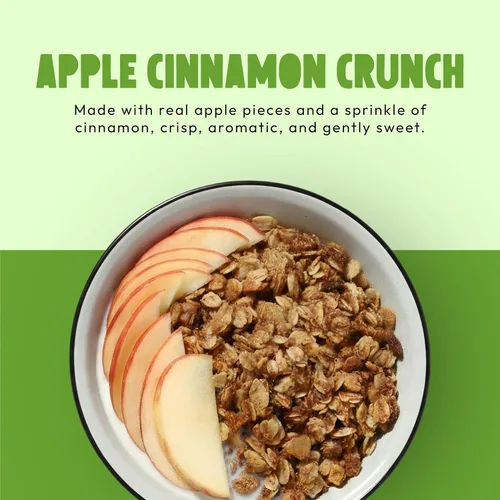 Vista 4 de Kellys Four Plus Granola Cereal Granola saludable de manzana y canela para yogur Snacks hechos a mano para el desayuno – 12 onzas