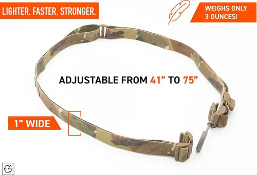 Vista 3 de Edgar Sherman Design ESD Correa táctica para rifle Dos puntos Especificaciones militares Ajuste rápido Ligera Retención elástica integrada
