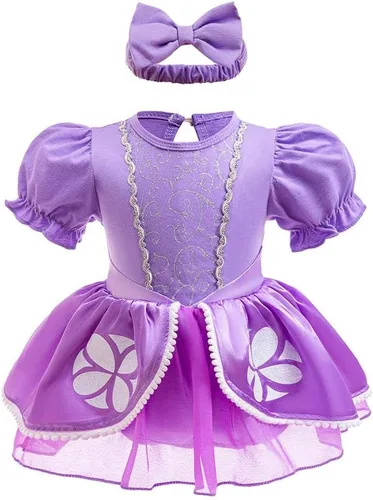 Vista 148 de Disfraz de princesa de Belle Sofía Blancanieves para niñas pequeñas, disfraz de princesa, Navidad, Halloween, mameluco con diadema