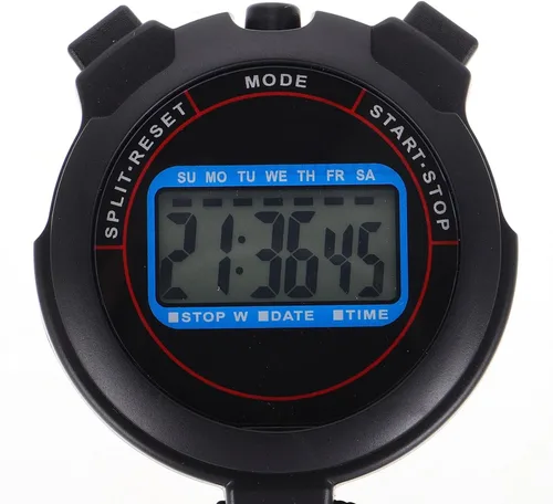 Vista 8 de DECHOUS Digital Stopwatch with Date Display Lightweight Portable Timer for Swimming Running Yoga Training Sports Timer for Coaches Black