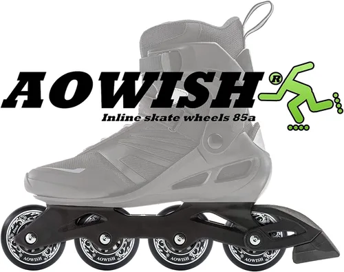 Vista 3 de Inline Skate Wheels 85A - Rueda de repuesto de cuchillas de hockey con rodamientos ABEC-9 y espaciadores flotantes (paquete de 8)