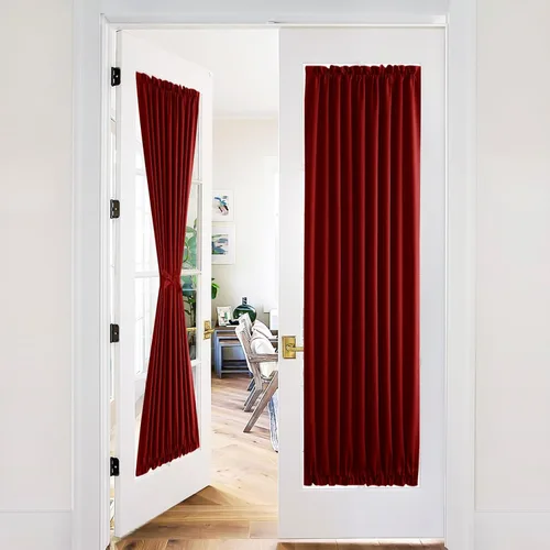 Vista 48 de XWZO - Cortinas para puerta con cortinero, cortinas blackout térmicas y oscurecedoras para puerta francesa, cortinas para ventana de la cocina, 12 x