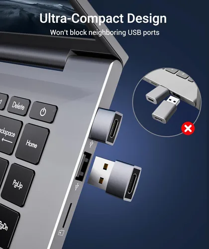 Vista 8 de Syntech - Adaptador USB C hembra a USB macho, paquete de 3 unidades, convertidor de tipo C a USB A, compatible con iPhone 17/16/15/14/13 Pro Max