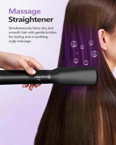 Vista 6 de TASNEEM Cepillo secador de pelo, estilizador de aire caliente profesional 7 en 1 para estilizar el cabello, cepillo giratorio para secador de pelo