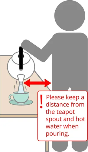 Vista 6 de UP ware - Hervidor de té silbante esmaltado en acero, tetera para estufa (1.6 cuartos de galón, manzana)
